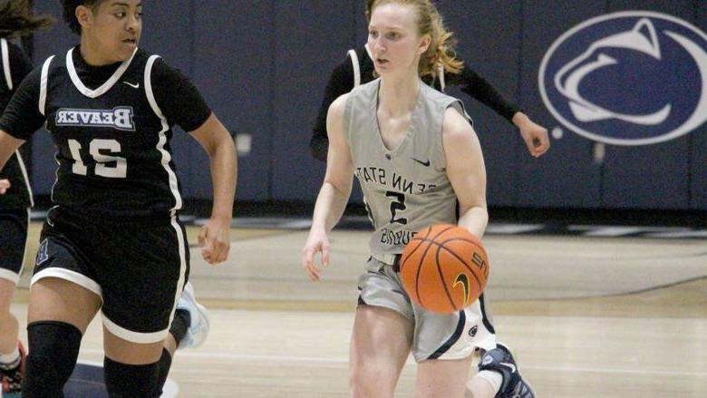 Penn State DuBois junior guard Frances Milliron dribbles the basketball up the floor at the PAW Center during a game last season.